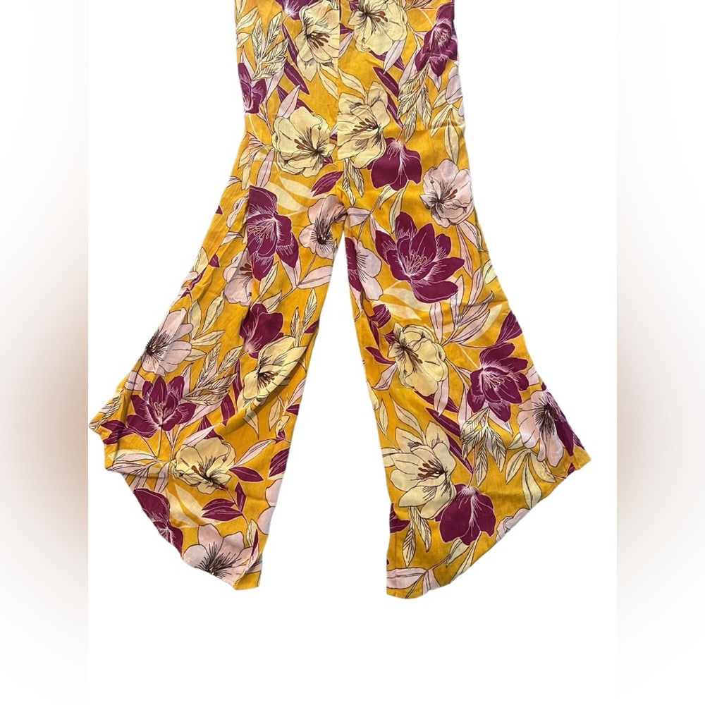 BOG Band of the Free EUPHORIA GOLD FLORAL WIDE LEG JUMPSUIT, XS, NWT - Picture 5 of 9